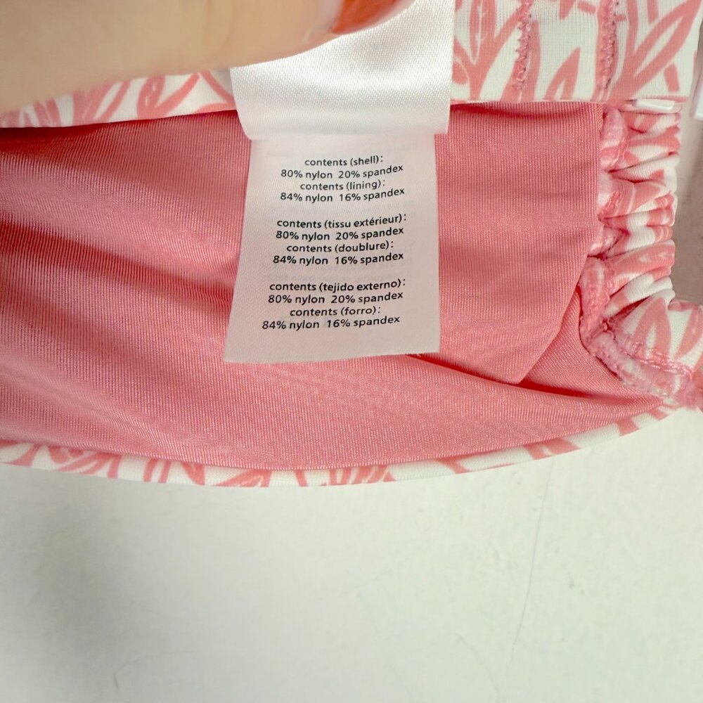 NWOT Onia Genevieve Bikini Top Rosette White Micro Leaves Pink Size Small S NEW - Picture 11 of 11